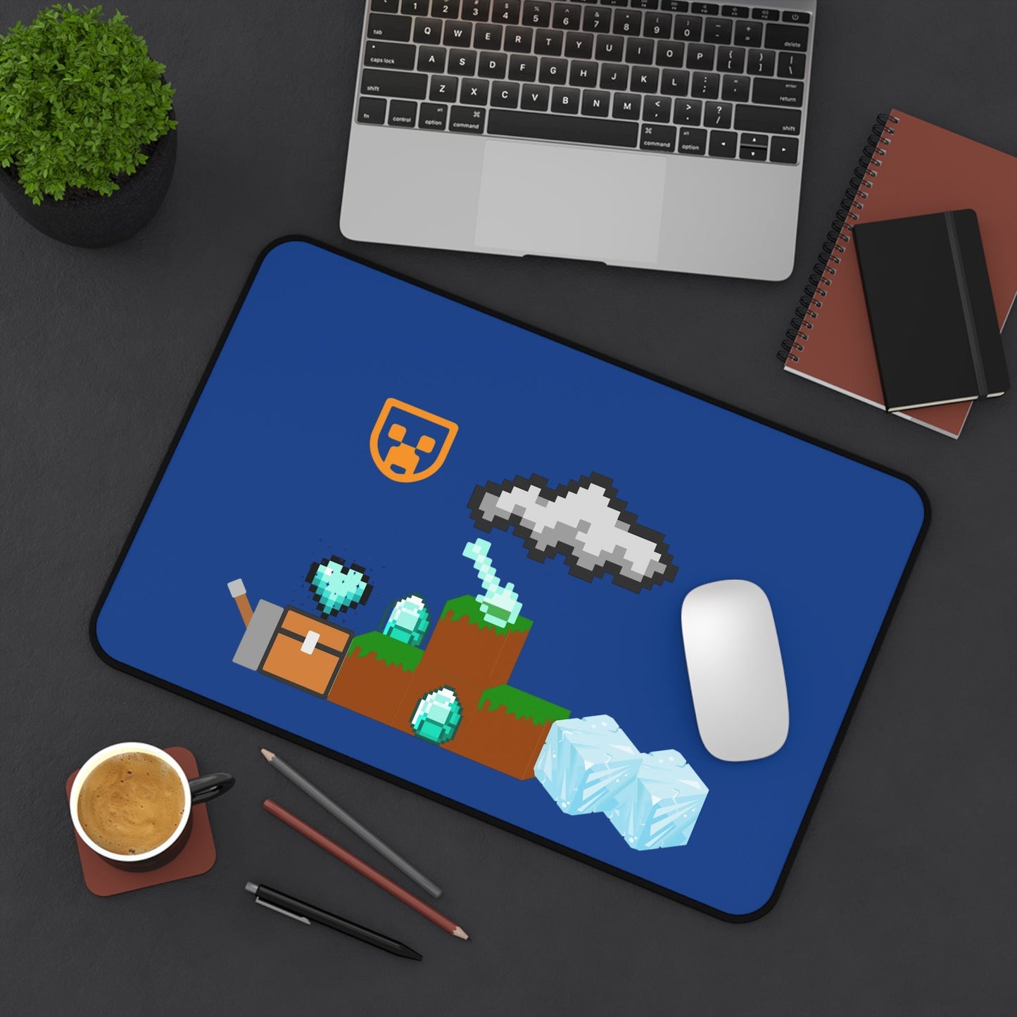 Pixel Adventure Desk Mat /Retro Minecraft-Style Gaming Mouse Pad