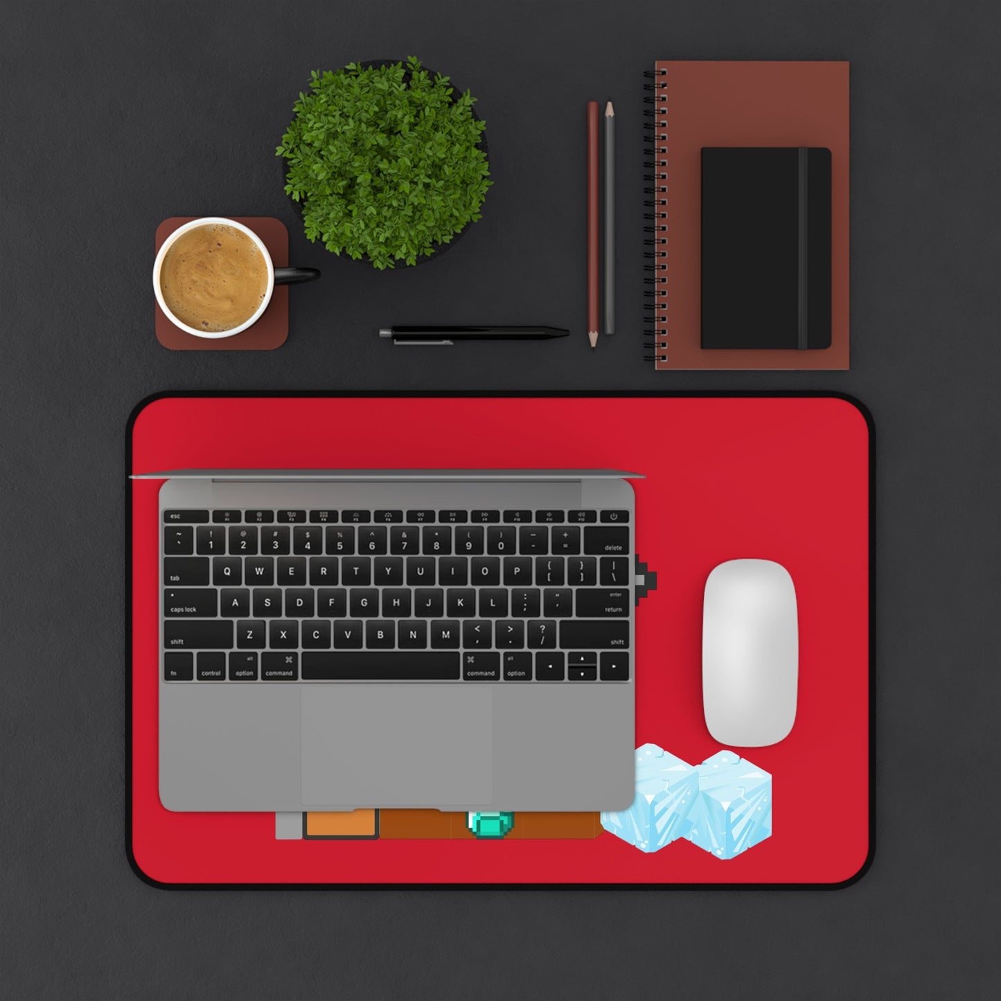 Pixel Adventure Desk Mat /Retro Minecraft-Style Gaming Mouse Pad